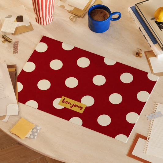 Polka Dot Leather Placemat