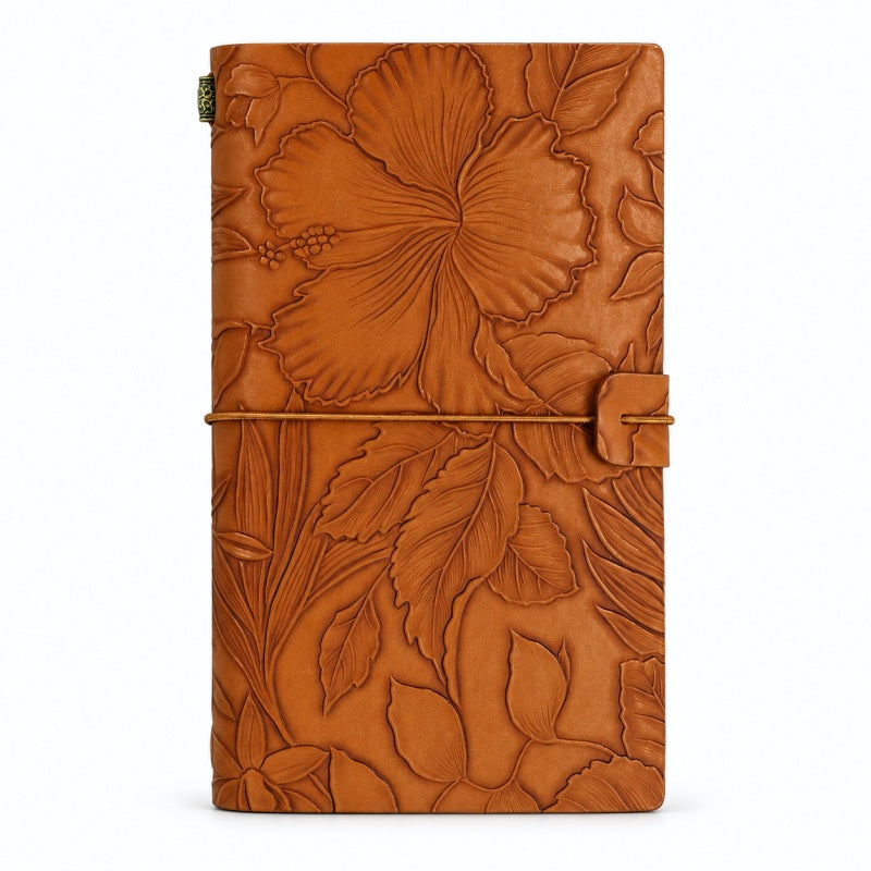 Vintage Embossed Floral Leather Journal