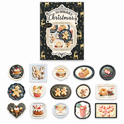 Christmas Label Sticker Pack with Printed 3D Effect