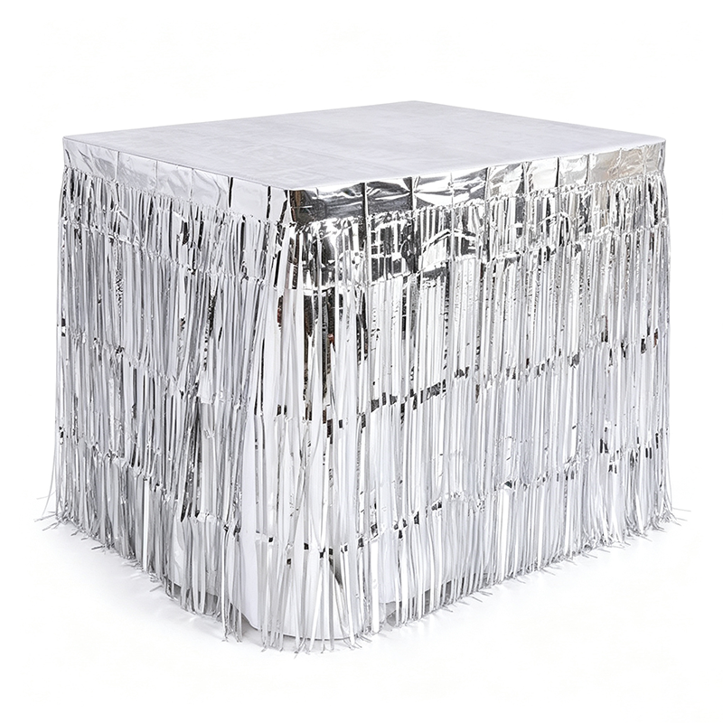 Metallic Foil Fringe Table Skirt