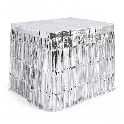 Metallic Foil Fringe Table Skirt
