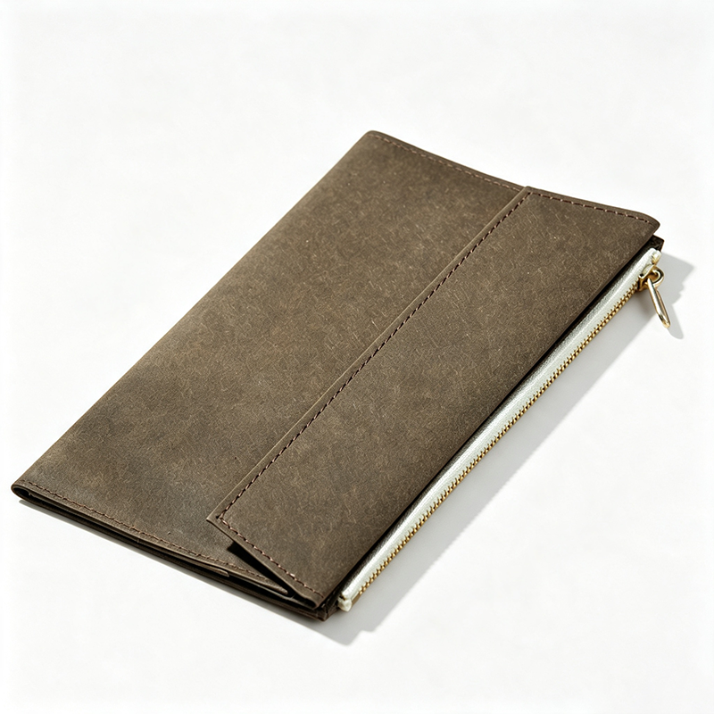 Washable Kraft Paper Zipper Pouch