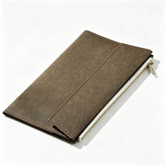 Washable Kraft Paper Zipper Pouch