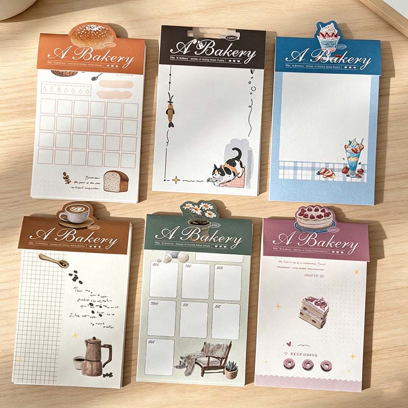 Cat Coffee Bakery Memo Pad