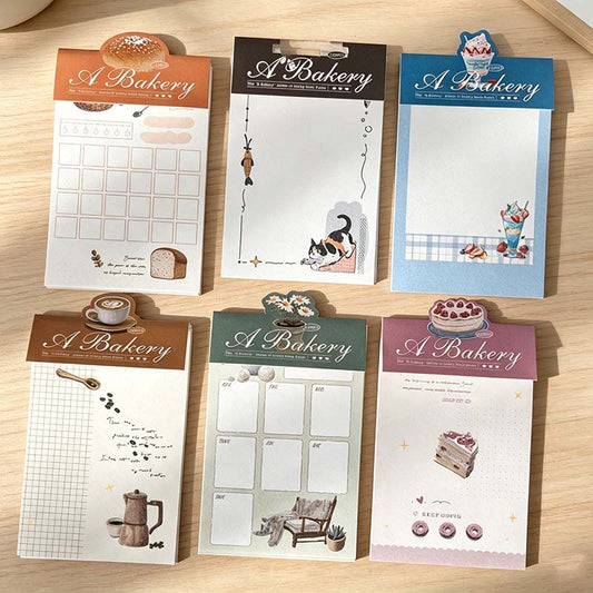 Cat Coffee Bakery Memo Pad