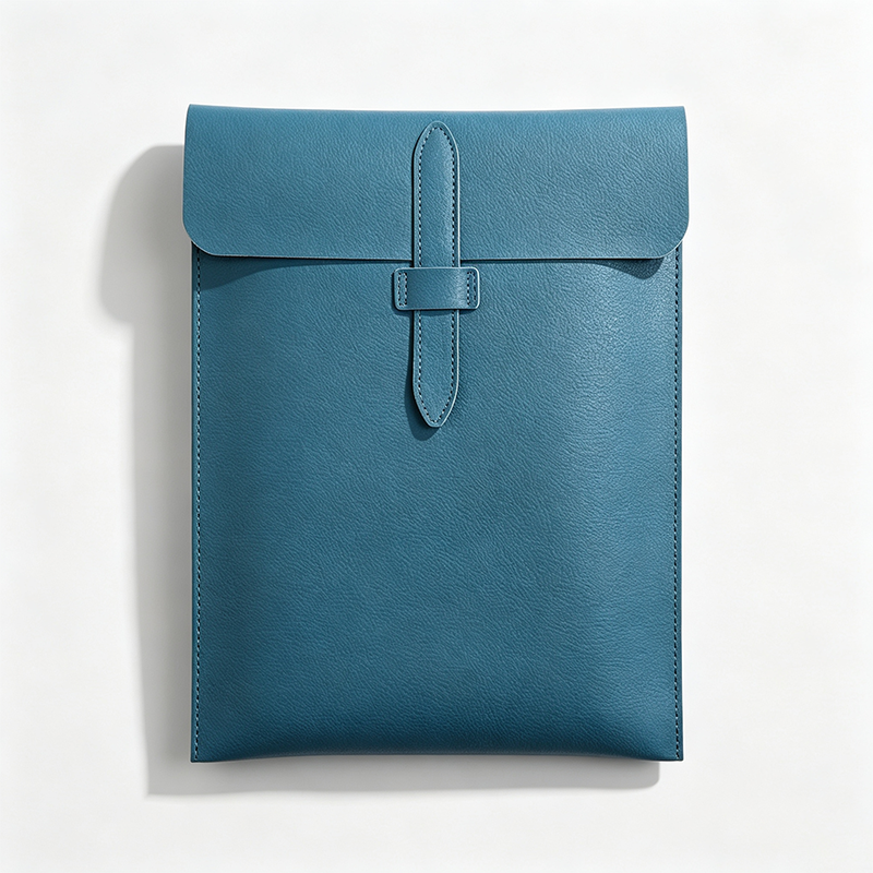 Vertical PU Leather Latch Flap Document Pouch