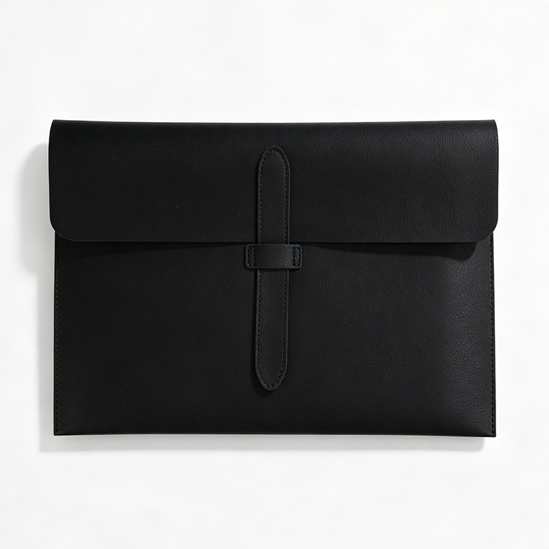 Horizontal PU Leather Latch Flap Document Pouch