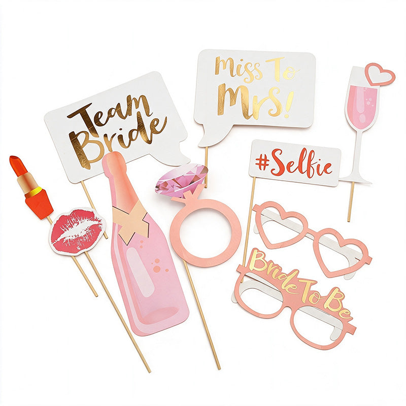 10 Assorted Party Photo Booth Prop Set