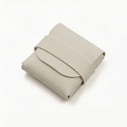 Mini Fold-Over Leather Storage Pouch