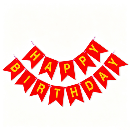 Gold Foil Happy Birthday Pennant Banner