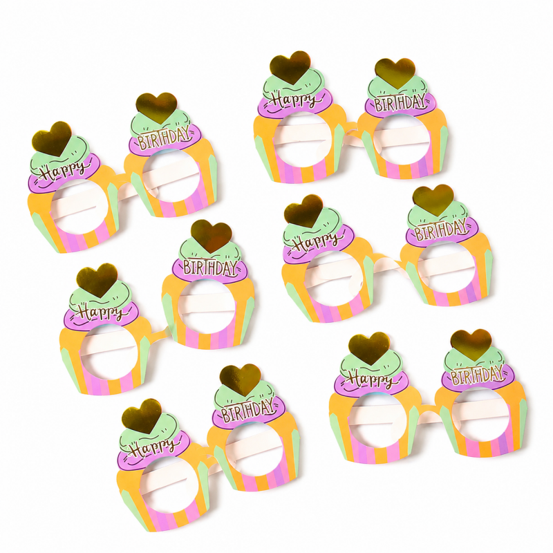 10 Happy Birthday Photo Prop Glasses Set