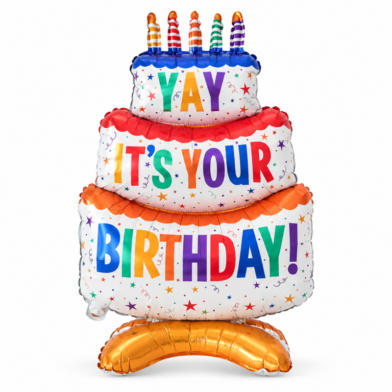 Standing Birthday Cake Foil Balloon