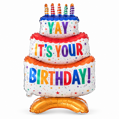 Standing Birthday Cake Foil Balloon