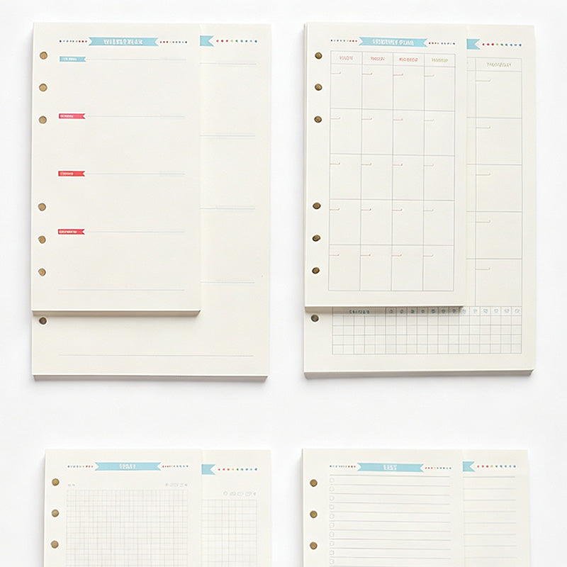 A6 Personal 6 Ring Planner Paper Inserts