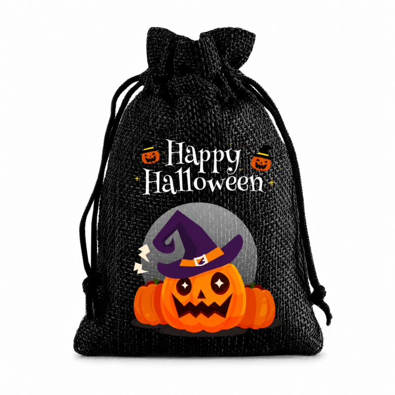 10 Black Series Halloween Candy Gift Packaging Drawstring Bags