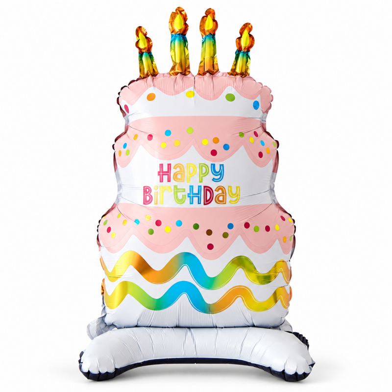 Standing Birthday Cake Foil Balloon