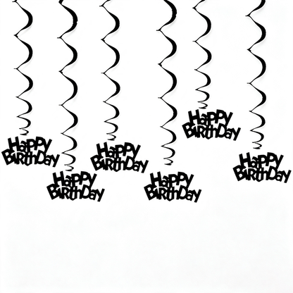Happy Birthday Hanging Spiral Decorations Set