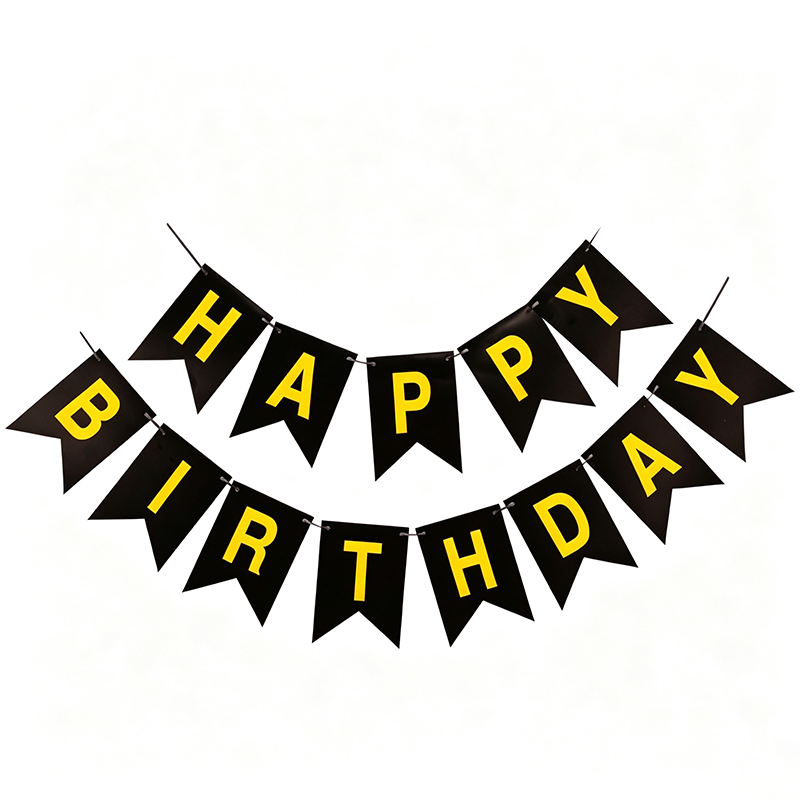 Gold Foil Happy Birthday Pennant Banner