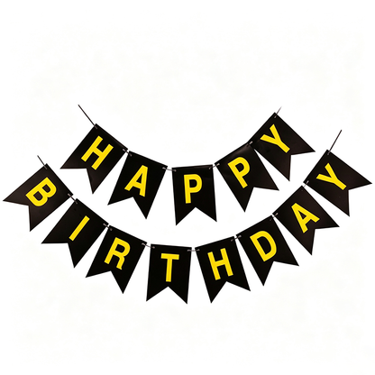 Gold Foil Happy Birthday Pennant Banner