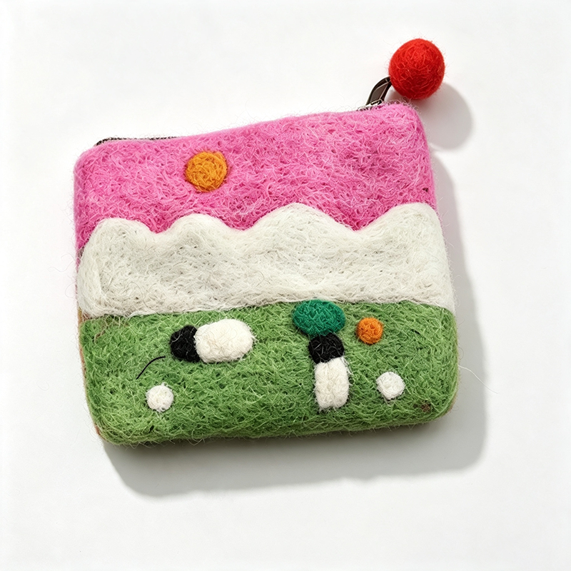 5 Pastoral Sheep Knitted Zip Pouch
