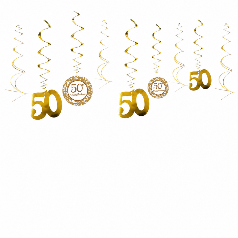 10 Themed Hanging Spiral Decoration Set