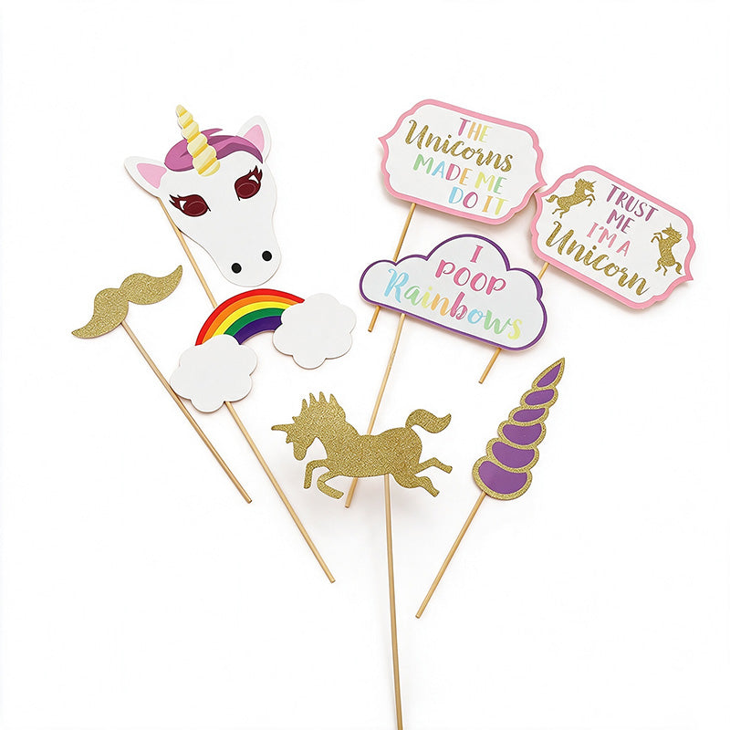 10 Assorted Party Photo Booth Prop Set