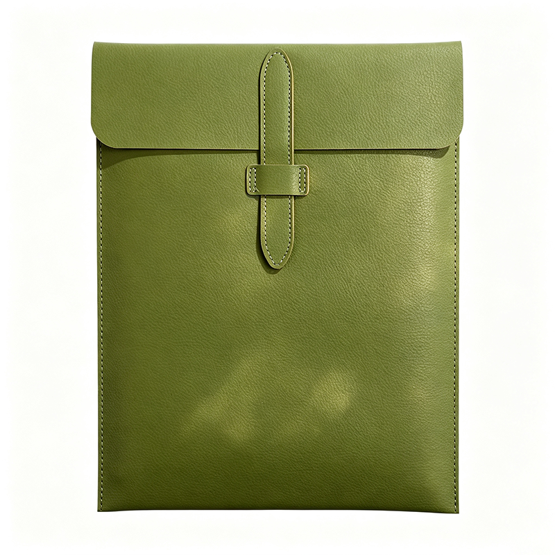 Vertical PU Leather Latch Flap Document Pouch