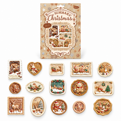 Christmas Label Sticker Pack with Printed 3D Effect