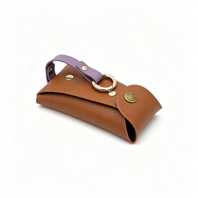 Snap Flap Leather Key Pouch