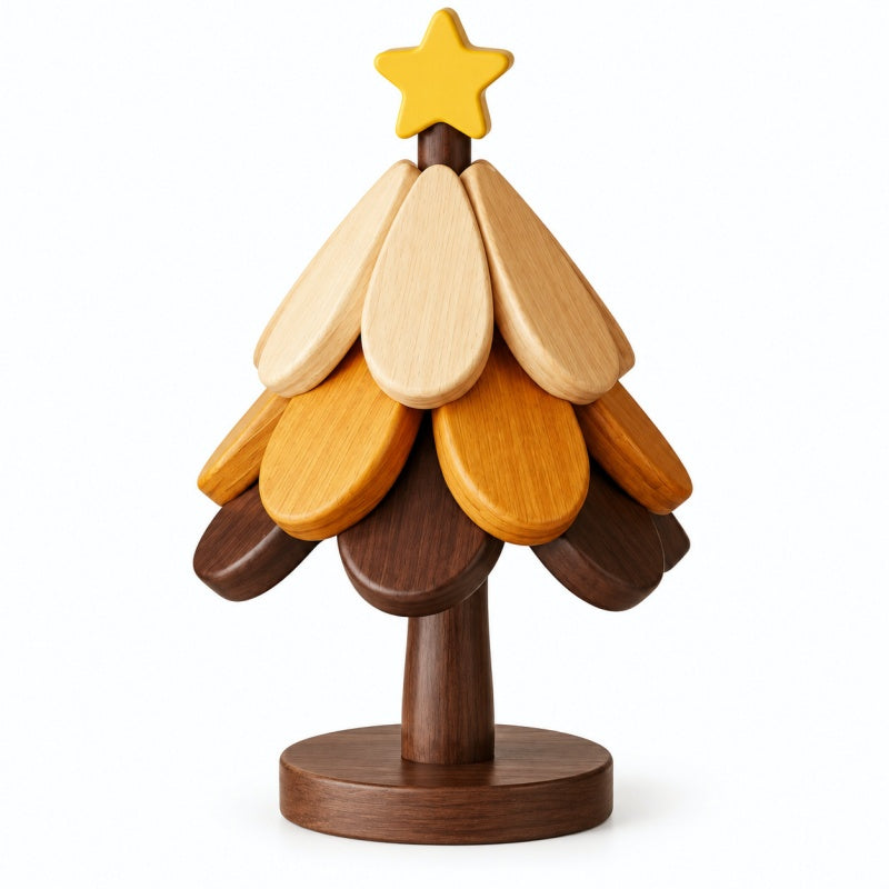 Large Christmas Tree Shaped Wooden Hot Pad Set