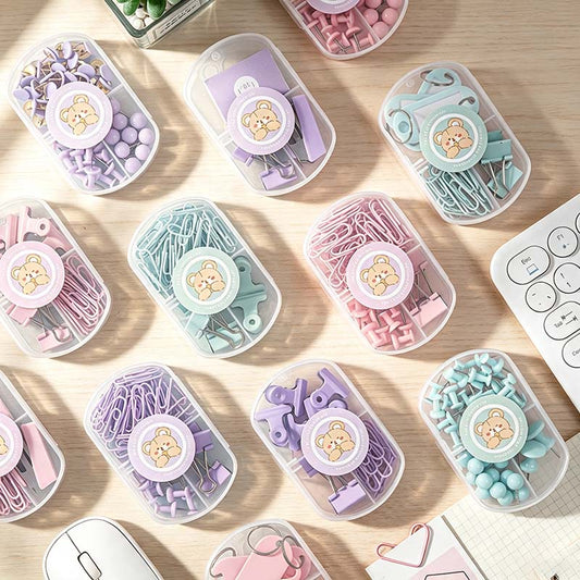 Pastel Desk Clip Stationery Set