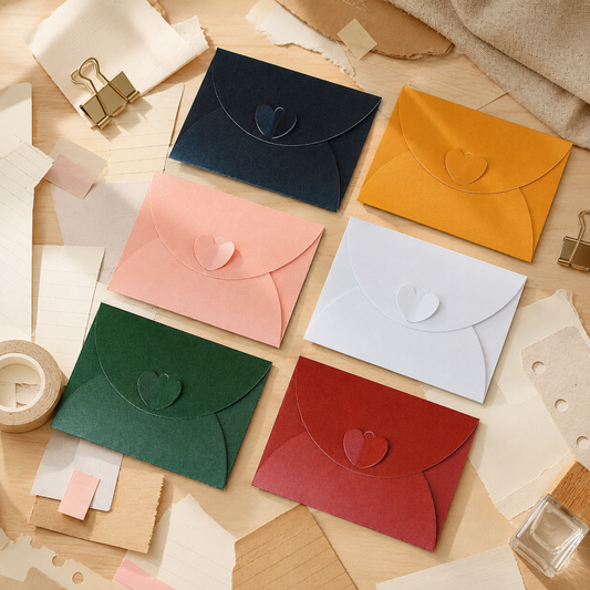 5 Color Button Envelope Set