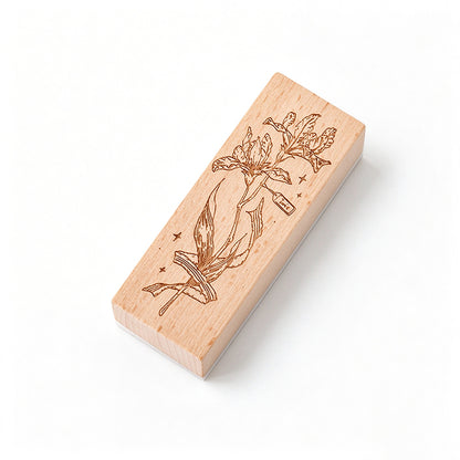 Wildflowers Wooden Rubber Stamp