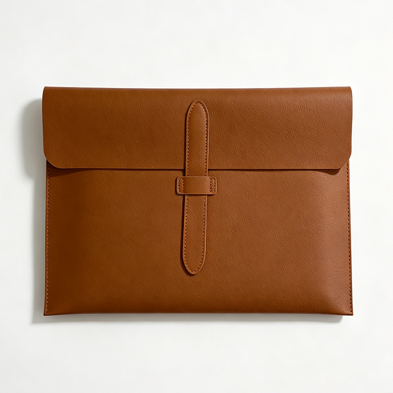 Horizontal PU Leather Latch Flap Document Pouch