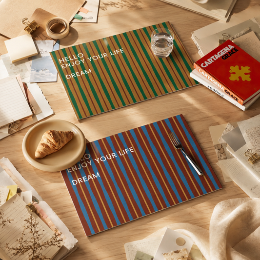 Vintage Stripe Leather Placemat