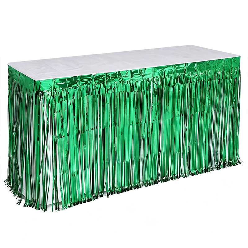 Metallic Foil Fringe Table Skirt