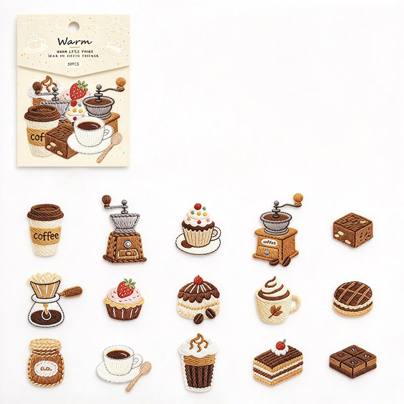 Warm Little Things Sticker Pack - Printed Embroidery Effect