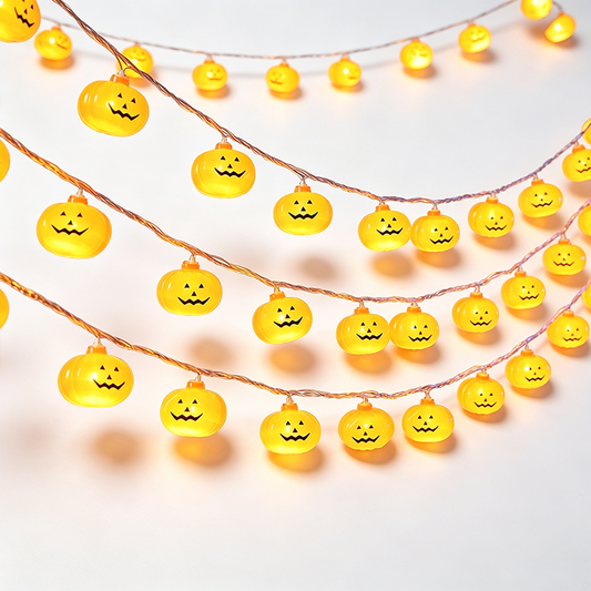 Cut Pumpkin Face String Light