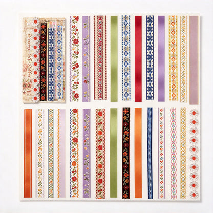 Long Border Stickers with Printed Crochet and Lace Look