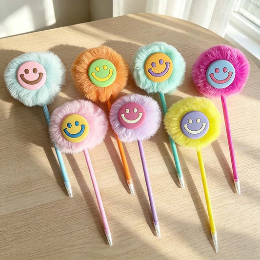 Smiley Pom Topper Gel Pen