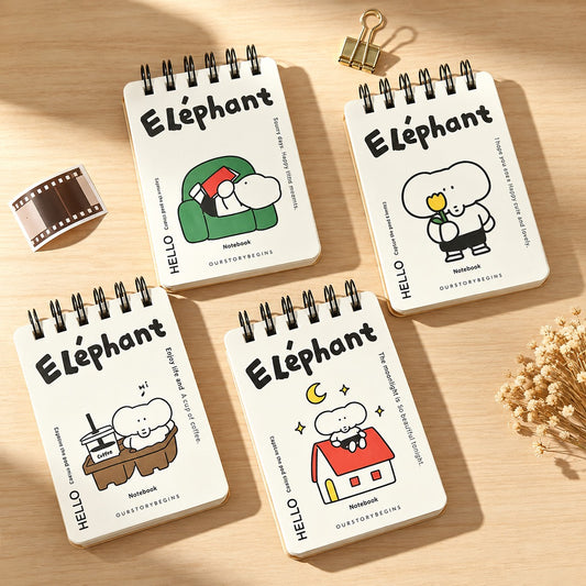 Elephant Character Mini Spiral Notebook