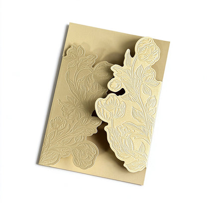 Blind-Embossed Floral Wedding Invitation Card Sleeve - Pack of 50