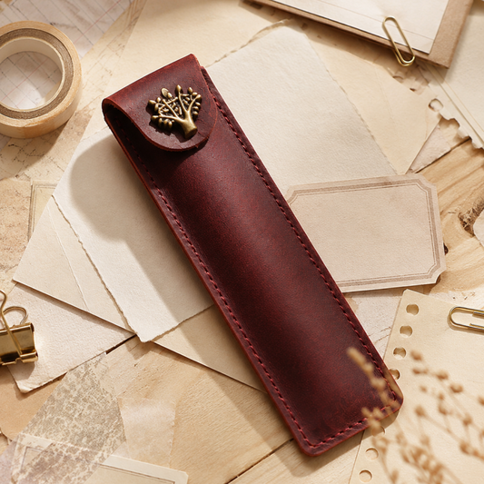 Vintage Genuine Leather Pen Case