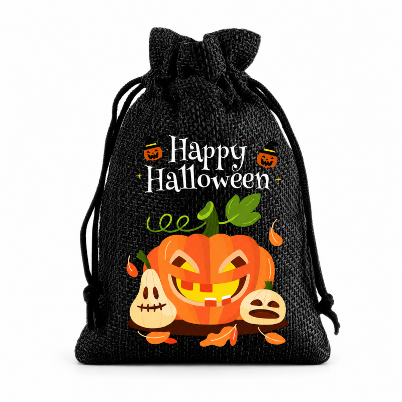 10 Black Series Halloween Candy Gift Packaging Drawstring Bags