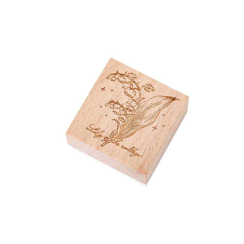 Wildflowers Wooden Rubber Stamp
