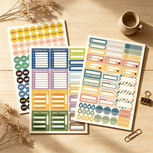 Colorful Planner Reminder Stickers Sticker Sheet
