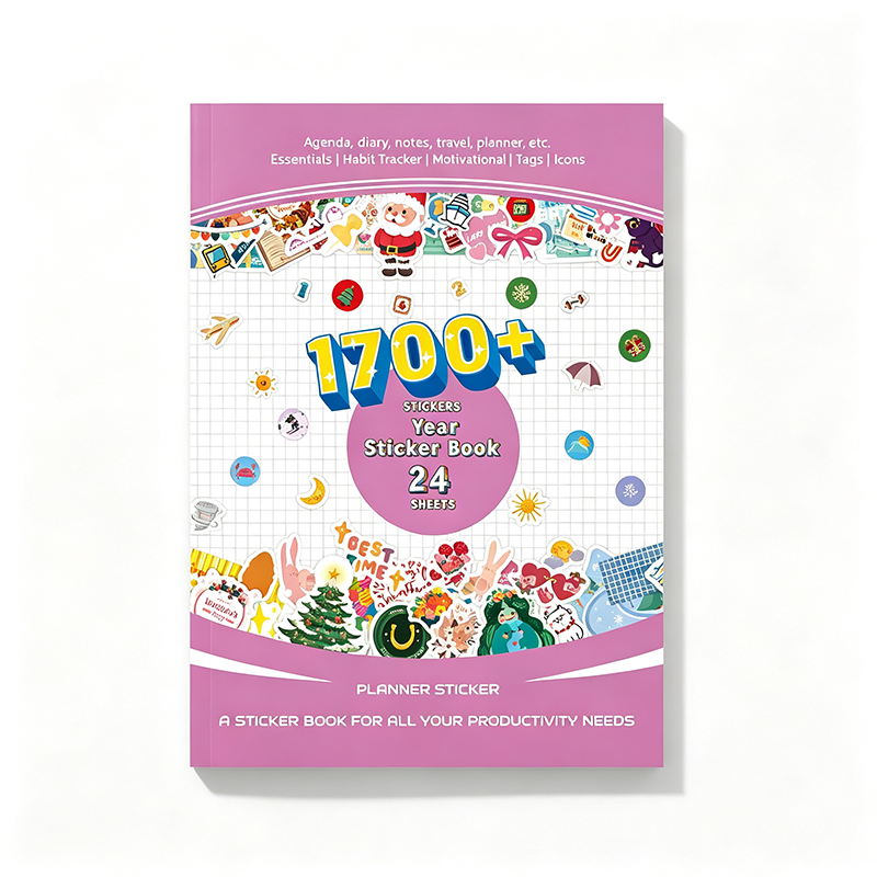 Aesthetic Planner Sticker Book – 24 Sheets, 1700+ Stickers