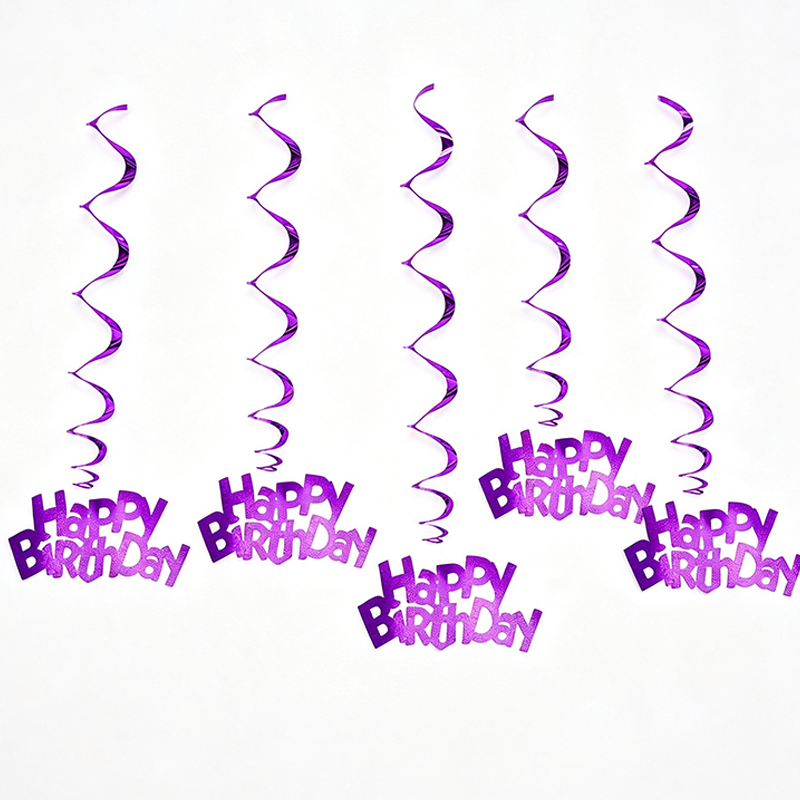 Happy Birthday Hanging Spiral Decorations Set