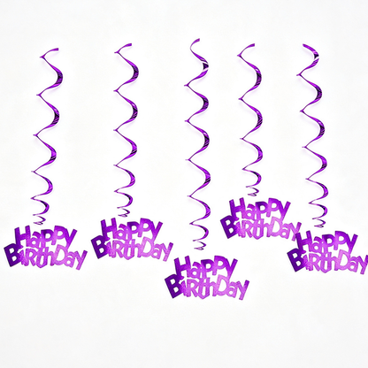 Happy Birthday Hanging Spiral Decorations Set