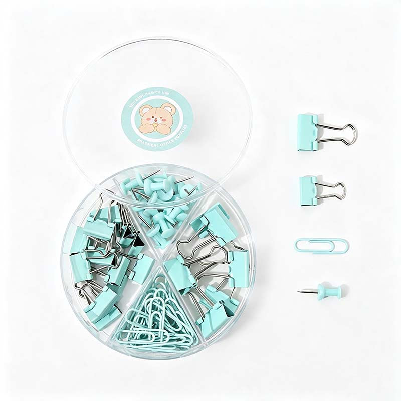 Macaron Desk Fastener Stationery Set